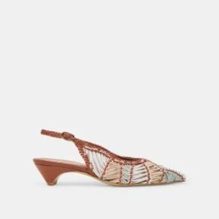 DAFNEY HEELS TAN MULTI WOVEN LEATHER(Dafney Heels Tan Multi Woven Leather)