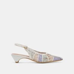 DAFNEY HEELS WHITE MULTI WOVEN LEATHER(Dafney Heels White Multi Woven Leather)