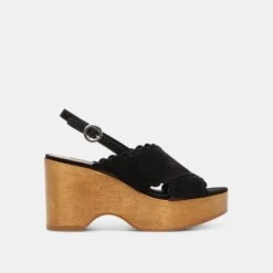 DILION WEDGES BLACK NUBUCK(Dilion Wedges Black Nubuck)