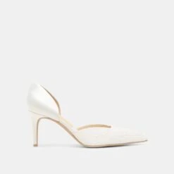 ELOY PEARL HEELS TRUE WHITE SATIN(Eloy Pearl Heels True White Satin)