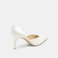 ELOY PEARL HEELS TRUE WHITE SATIN(Eloy Pearl Heels True White Satin) -Dolce Vita DOLCEVITA HEELS ELOYPEARL TRUEWHITESATIN 03