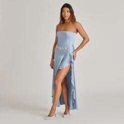 ELOY HEELS LIGHT BLUE SUEDE(Eloy Heels Light Blue Suede) -Dolce Vita DOLCEVITA HEELS ELOY LIGHTBLUESUEDE ONFOOT 01