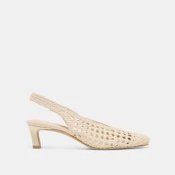 FAWNE HEELS CREME WOVEN STELLA(Fawne Heels Creme Woven Stella)
