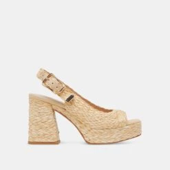 FLORES HEELS NATURAL RAFFIA(Flores Heels Natural Raffia)