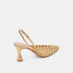 GLORIA HEELS GOLD WOVEN(Gloria Heels Gold Woven) -Dolce Vita DOLCEVITA HEELS GLORIA GOLDWOVEN 03