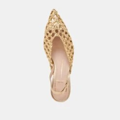 GLORIA HEELS GOLD WOVEN(Gloria Heels Gold Woven) -Dolce Vita DOLCEVITA HEELS GLORIA GOLDWOVEN 06