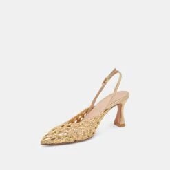 GLORIA HEELS GOLD WOVEN(Gloria Heels Gold Woven) -Dolce Vita DOLCEVITA HEELS GLORIA GOLDWOVEN 08