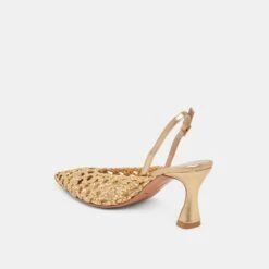 GLORIA HEELS GOLD WOVEN(Gloria Heels Gold Woven) -Dolce Vita DOLCEVITA HEELS GLORIA GOLDWOVEN 09