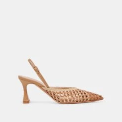 GLORIA HEELS BROWN NATURAL WOVEN(Gloria Heels Brown Natural Woven)
