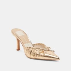 KAIRI HEELS GOLD DISTRESSED LEATHER(Kairi Heels Gold Distressed Leather) -Dolce Vita DOLCEVITA HEELS KAIRI GOLD DISTRESSED LEATHER 01