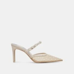 KATIK PEARL HEELS IVORY MESH - Re:vita(Katik Pearl Heels Ivory Mesh Resale)