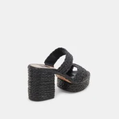 LATOYA HEELS BLACK RAFFIA(Latoya Heels Black Raffia) -Dolce Vita DOLCEVITA HEELS LATOYA BLACKRAFFIA 03