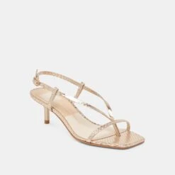 LAURY HEELS CHAMPAGNE EMBOSSED LEATHER(Laury Heels Champagne Embossed Leather) -Dolce Vita DOLCEVITA HEELS LAURY CHAMPAGNEEMBOSSEDLEATHER 01