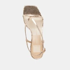 LAURY HEELS CHAMPAGNE EMBOSSED LEATHER(Laury Heels Champagne Embossed Leather) -Dolce Vita DOLCEVITA HEELS LAURY CHAMPAGNEEMBOSSEDLEATHER 06