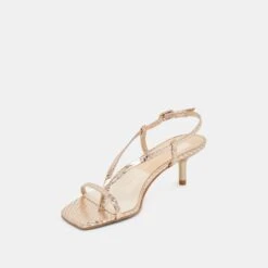 LAURY HEELS CHAMPAGNE EMBOSSED LEATHER(Laury Heels Champagne Embossed Leather) -Dolce Vita DOLCEVITA HEELS LAURY CHAMPAGNEEMBOSSEDLEATHER 08