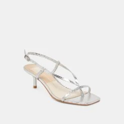LAURY HEELS SILVER EMBOSSED LEATHER(Laury Heels Silver Embossed Leather) -Dolce Vita DOLCEVITA HEELS LAURY SILVEREMBOSSEDLEATHER 01