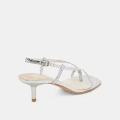 LAURY HEELS SILVER EMBOSSED LEATHER(Laury Heels Silver Embossed Leather) -Dolce Vita DOLCEVITA HEELS LAURY SILVEREMBOSSEDLEATHER 03