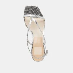 LAURY HEELS SILVER EMBOSSED LEATHER(Laury Heels Silver Embossed Leather) -Dolce Vita DOLCEVITA HEELS LAURY SILVEREMBOSSEDLEATHER 06