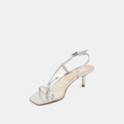 LAURY HEELS SILVER EMBOSSED LEATHER(Laury Heels Silver Embossed Leather) -Dolce Vita DOLCEVITA HEELS LAURY SILVEREMBOSSEDLEATHER 08