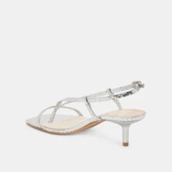LAURY HEELS SILVER EMBOSSED LEATHER(Laury Heels Silver Embossed Leather) -Dolce Vita DOLCEVITA HEELS LAURY SILVEREMBOSSEDLEATHER 09