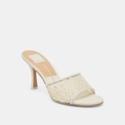 LAVENA FLORAL HEELS WHITE YELLOW FLORAL MESH(Lavena Floral Heels White Yellow Floral Mesh) -Dolce Vita DOLCEVITA HEELS LAVENAFLORAL WHITE YELLOWFLORALMESH 01