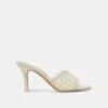 LAVENA FLORAL HEELS WHITE YELLOW FLORAL MESH(Lavena Floral Heels White Yellow Floral Mesh)