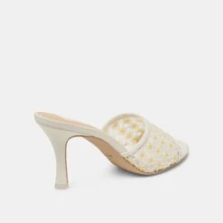 LAVENA FLORAL HEELS WHITE YELLOW FLORAL MESH(Lavena Floral Heels White Yellow Floral Mesh) -Dolce Vita DOLCEVITA HEELS LAVENAFLORAL WHITE YELLOWFLORALMESH 03