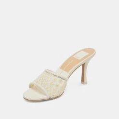 LAVENA FLORAL HEELS WHITE YELLOW FLORAL MESH(Lavena Floral Heels White Yellow Floral Mesh) -Dolce Vita DOLCEVITA HEELS LAVENAFLORAL WHITE YELLOWFLORALMESH 08