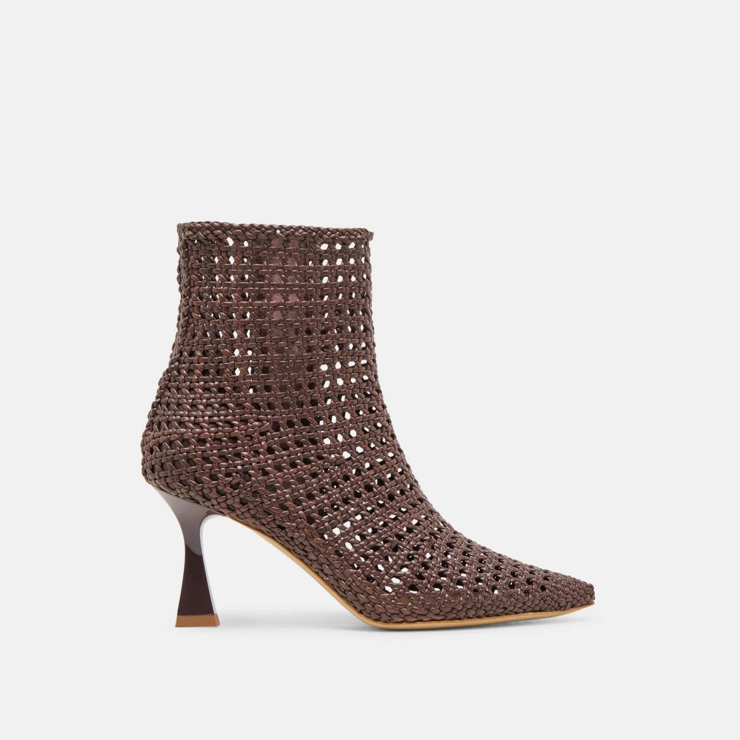 LONNI BOOTIES DK BROWN WOVEN LEATHER(Lonni Booties Dk Brown Woven Leather) 1 LONNI BOOTIES DK BROWN WOVEN LEATHER(Lonni Booties Dk Brown Woven Leather)