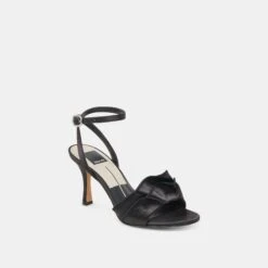 LUNETE HEELS ONYX SATIN(Lunete Heels Onyx Satin) -Dolce Vita DOLCEVITA HEELS LUNETE ONYXSATIN 01