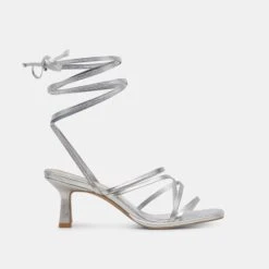 MALABO HEELS SILVER METALLIC LEATHER(Malabo Heels Silver Metallic Leather)