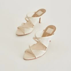 MANDEL PEARL HEELS IVORY MESH(Mandel Pearl Heels Ivory Mesh)