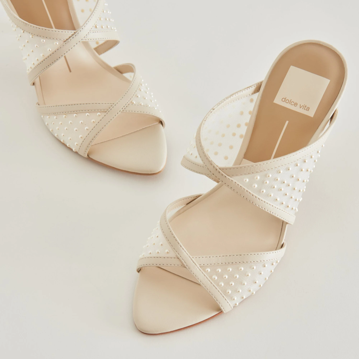 MANDEL PEARL HEELS IVORY MESH - Re:vita(Mandel Pearl Heels Ivory Mesh Resale) 3 MANDEL PEARL HEELS IVORY MESH - Re:vita(Mandel Pearl Heels Ivory Mesh Resale) - Image 3