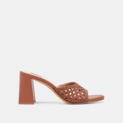 MARGOE HEELS COGNAC WOVEN STELLA(Margoe Heels Cognac Woven Stella)