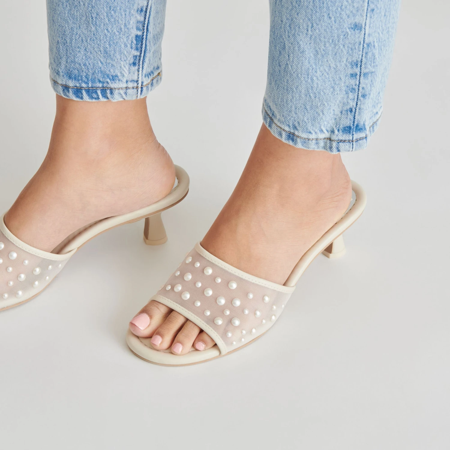 MEEZA PEARL HEELS IVORY MESH - Re:vita(Meeza Pearl Heels Ivory Mesh Resale) 3 MEEZA PEARL HEELS IVORY MESH - Re:vita(Meeza Pearl Heels Ivory Mesh Resale) - Image 3