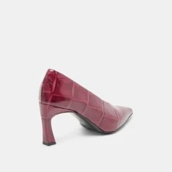 MIDGE HEELS BURGUNDY CROCO EMBOSSED LEATHER(Midge Heels Burgundy Croco Embossed Leather) -Dolce Vita DOLCEVITA HEELS MIDGE BURGUNDYCROCOEMBOSSEDLEATHER 03