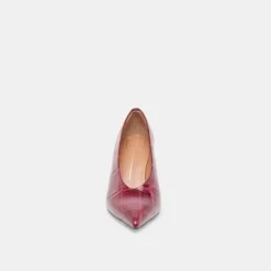 MIDGE HEELS BURGUNDY CROCO EMBOSSED LEATHER(Midge Heels Burgundy Croco Embossed Leather) -Dolce Vita DOLCEVITA HEELS MIDGE BURGUNDYCROCOEMBOSSEDLEATHER 04