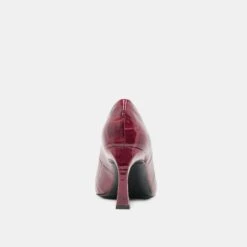 MIDGE HEELS BURGUNDY CROCO EMBOSSED LEATHER(Midge Heels Burgundy Croco Embossed Leather) -Dolce Vita DOLCEVITA HEELS MIDGE BURGUNDYCROCOEMBOSSEDLEATHER 05