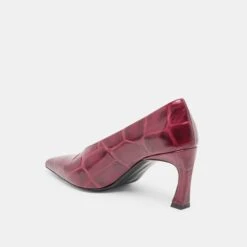 MIDGE HEELS BURGUNDY CROCO EMBOSSED LEATHER(Midge Heels Burgundy Croco Embossed Leather) -Dolce Vita DOLCEVITA HEELS MIDGE BURGUNDYCROCOEMBOSSEDLEATHER 08