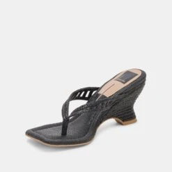 NULLAH WEDGES ONYX RAFFIA(Nullah Wedges Onyx Raffia) -Dolce Vita DOLCEVITA HEELS NULLAH ONYXRAFFIA 09