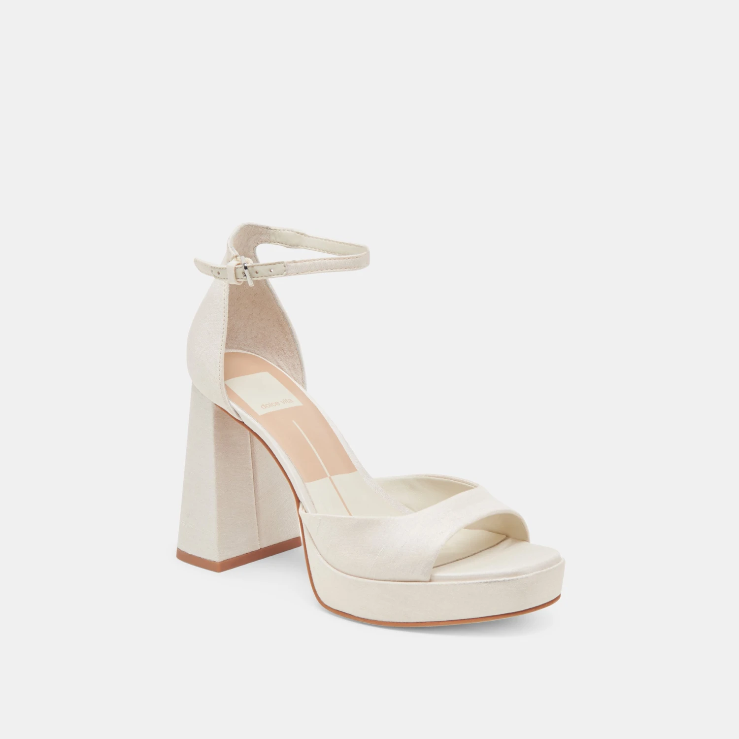 PANDRO WIDE HEELS WHITE SATIN(Pandro Wide Heels White Satin) 2 PANDRO WIDE HEELS WHITE SATIN(Pandro Wide Heels White Satin) - Image 2