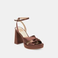 PARLO HEELS MID BROWN SATIN(Parlo Heels Mid Brown Satin) -Dolce Vita DOLCEVITA HEELS PARLO MIDBROWNSATIN 01
