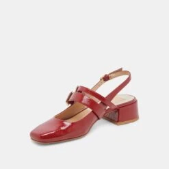 PATZY HEELS CRIMSON CRINKLE PATENT LEATHER(Patzy Heels Crimson Crinkle Patent Leather) -Dolce Vita DOLCEVITA HEELS PATZY CRIMSON CRINKLE PATENT LEATHER 08