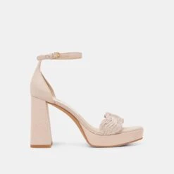 PELTIN HEELS LIGHT PINK WOVEN RAFFIA(Peltin Heels Light Pink Woven Raffia)
