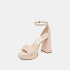 PELTIN HEELS LIGHT PINK WOVEN RAFFIA(Peltin Heels Light Pink Woven Raffia) -Dolce Vita DOLCEVITA HEELS PELTIN LIGHTPINKWOVENRAFFIA 08