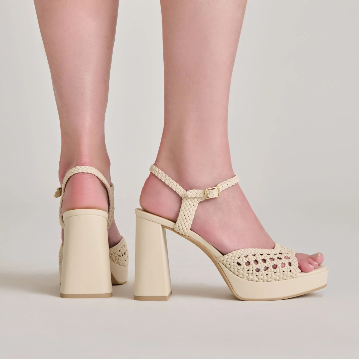 PEYTEN HEELS CREME WOVEN STELLA(Peyten Heels Creme Woven Stella) 2 PEYTEN HEELS CREME WOVEN STELLA(Peyten Heels Creme Woven Stella) - Image 2