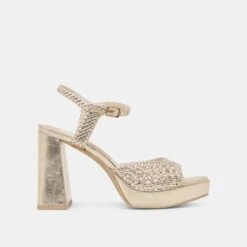 PEYTEN HEELS LIGHT GOLD WOVEN STELLA(Peyten Heels Light Gold Woven Stella)