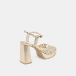 PEYTEN HEELS LIGHT GOLD WOVEN STELLA(Peyten Heels Light Gold Woven Stella) -Dolce Vita DOLCEVITA HEELS PEYTEN LIGHTGOLDWOVENSTELLA 03