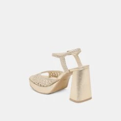 PEYTEN HEELS LIGHT GOLD WOVEN STELLA(Peyten Heels Light Gold Woven Stella) -Dolce Vita DOLCEVITA HEELS PEYTEN LIGHTGOLDWOVENSTELLA 09