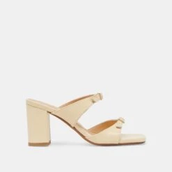 SHANE HEELS LIGHT YELLOW CRINKLE PATENT(Shane Heels Light Yellow Crinkle Patent)